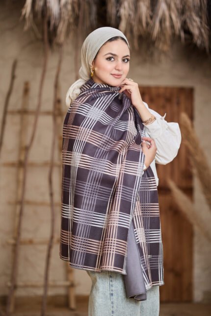 Shadow Check Winter Shawl