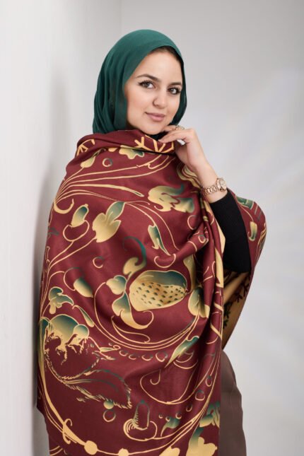 Berry Gold Winter Shawl