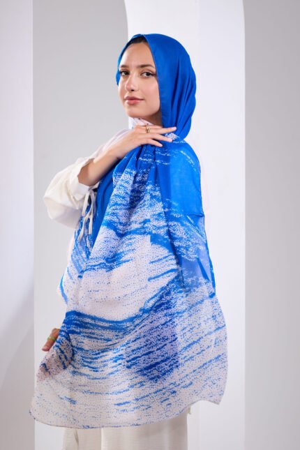 Blue Mirage Cotton Scarf