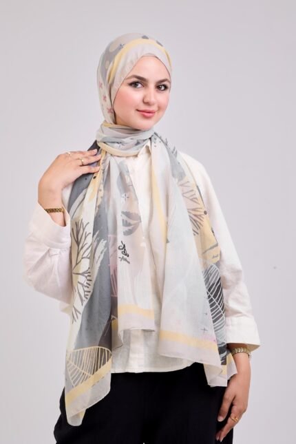 Golden Canopy Cotton Scarf